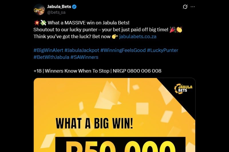 Twitter R50K Aviator Flight at JabulaBets